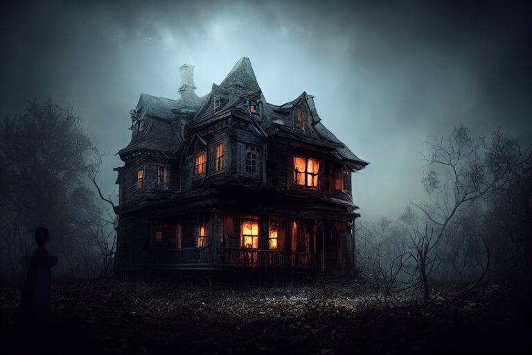 Haunted,House,On,A,Foggy,Night,-,Halloween,-,Digital